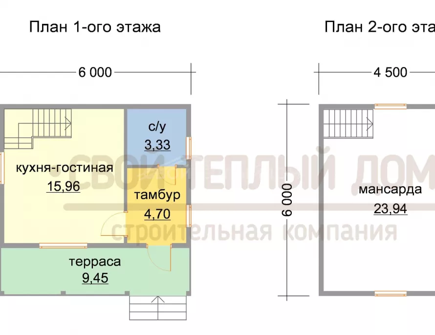 Каркасный дом 6х6 КМ-24