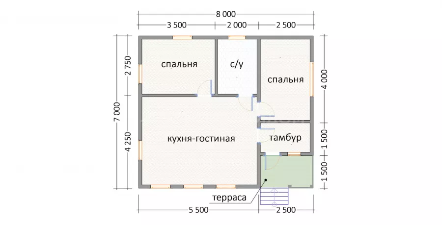 Каркасный дом 7х8 «ХАНКО», проект дома с фото и ценами