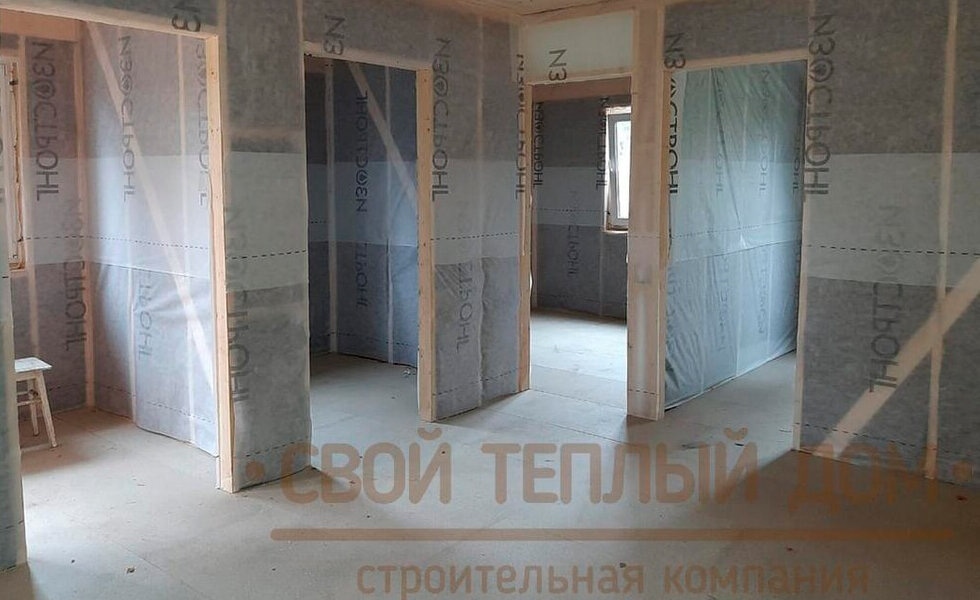 Утепление дома базальтовой ватой, закрыто пароизоляционной пленкой