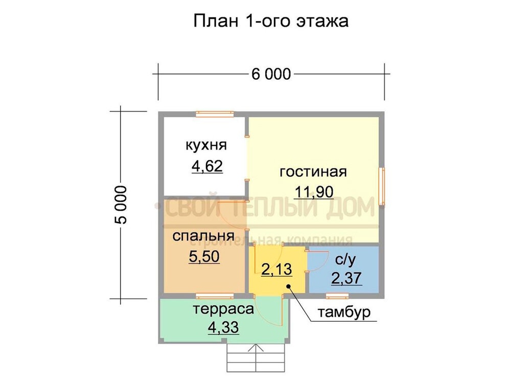 Очень компактная планировка, где есть все необходимое