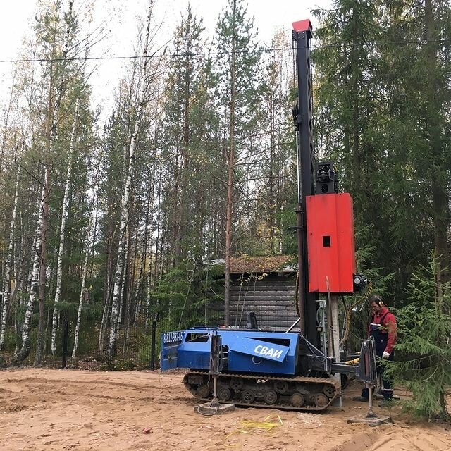 Монтаж свайно-винтового или железобетонных свай Монтаж свайно-винтового или железобетонных свай