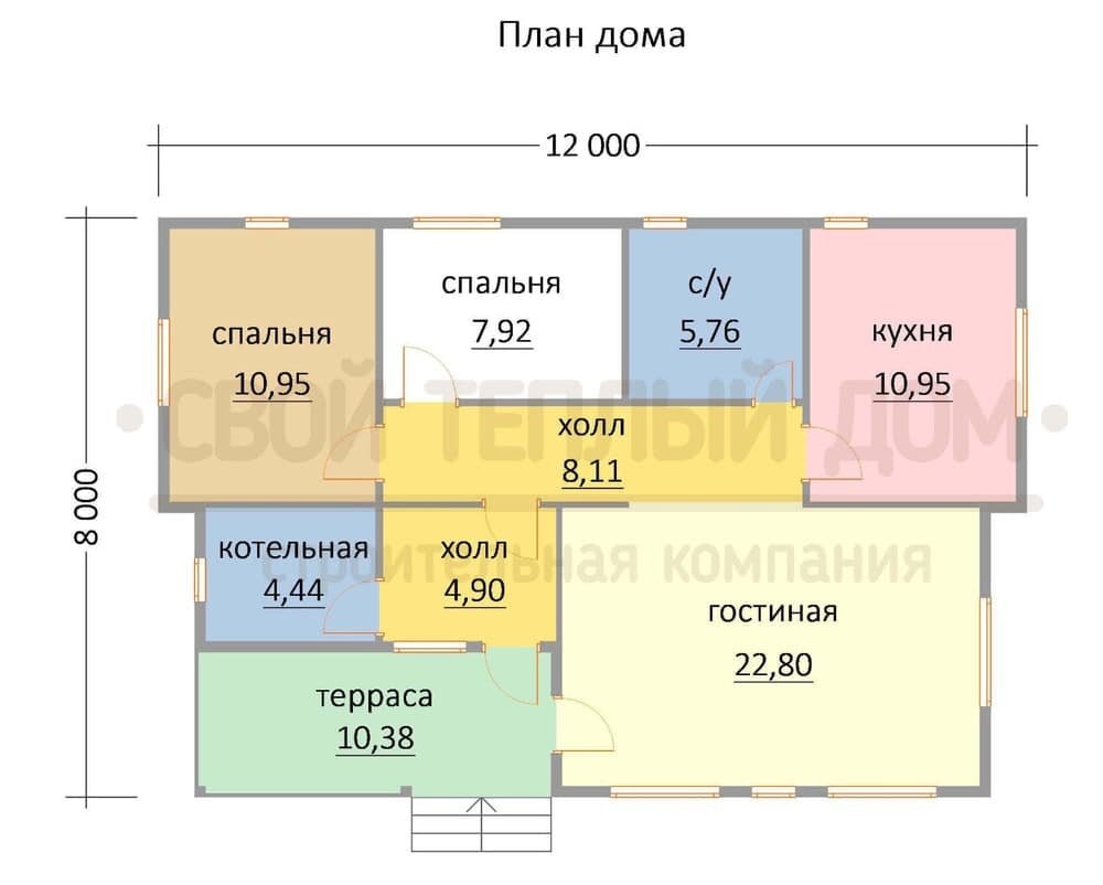 Планировка дома по проекту К-7
