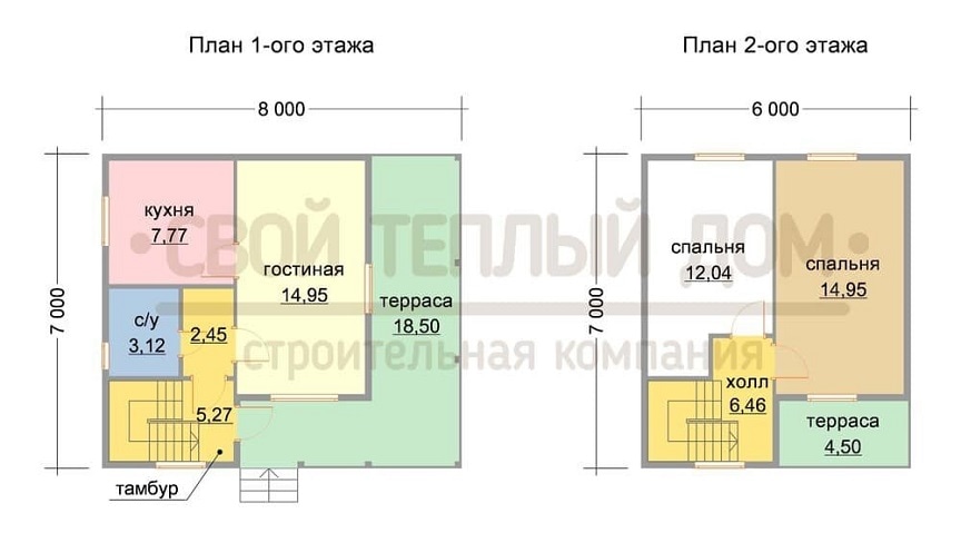 Планировка дома по проекту КД-27
