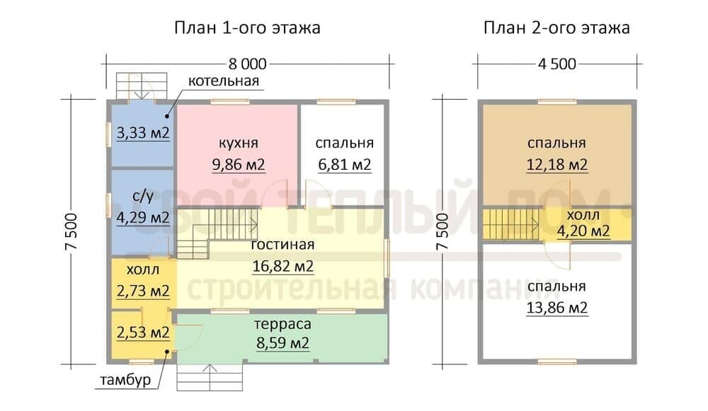 Планировка дома по проекту КМ-42