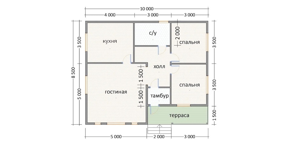 Планировка одноэтажного дома по проекту К-6