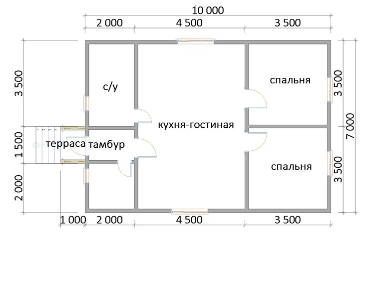 Планировка дома, построенного по индивидуальному проекту